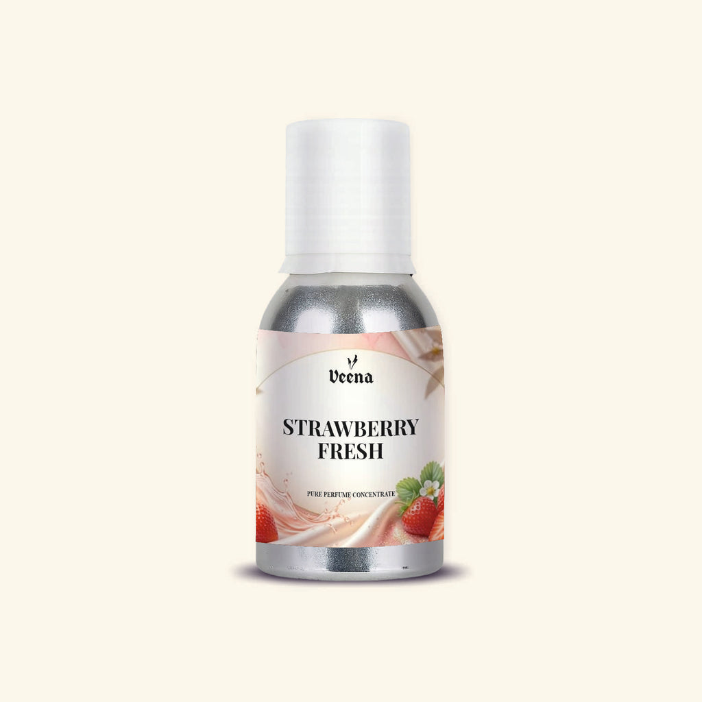 "Veena Strawberry Fresh Pure Perfume Concentrate juicy crisp berry fragrance oil bottle".