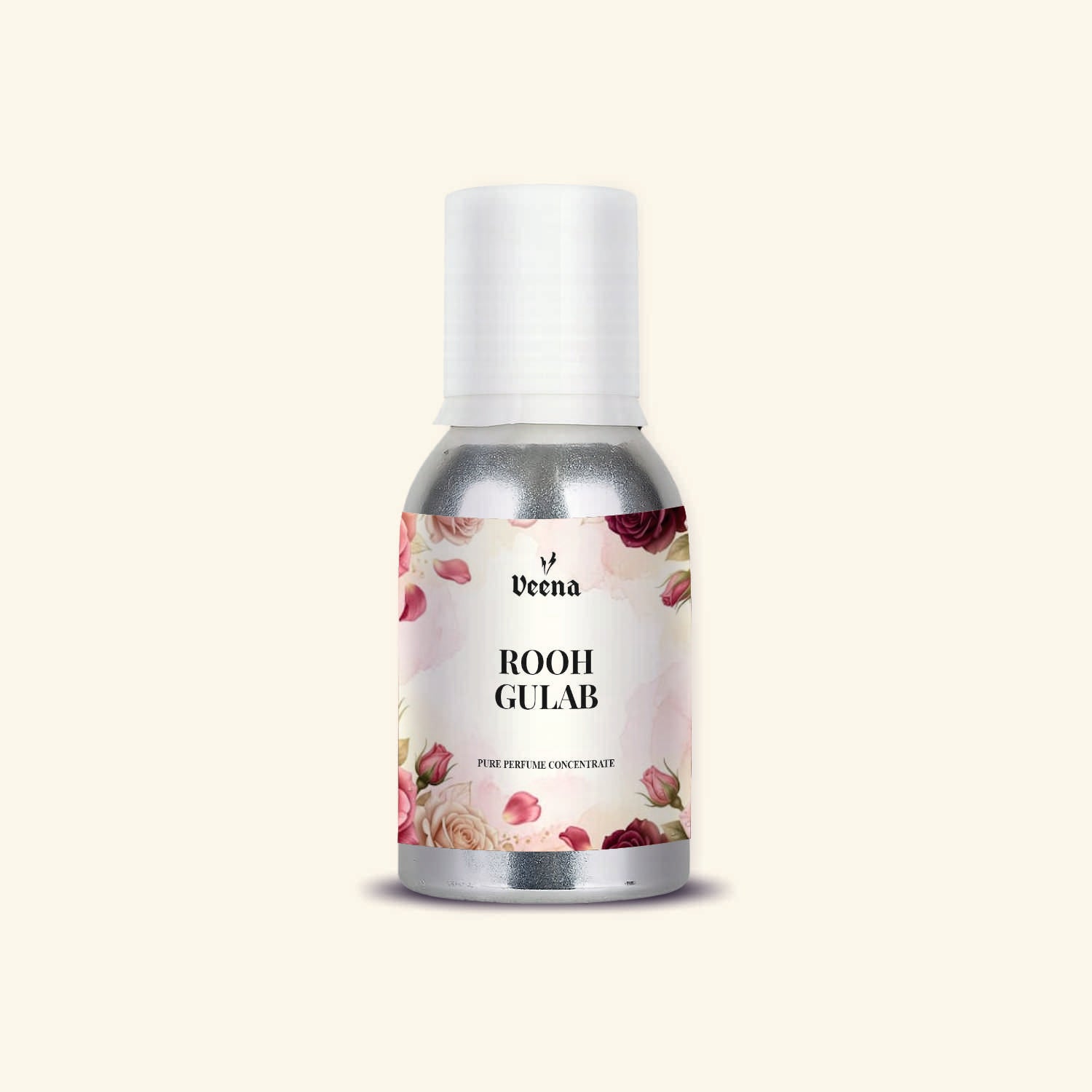 "Veena Rooh Gulab Pure Perfume Concentrate traditional rose fragrance oil bottle".