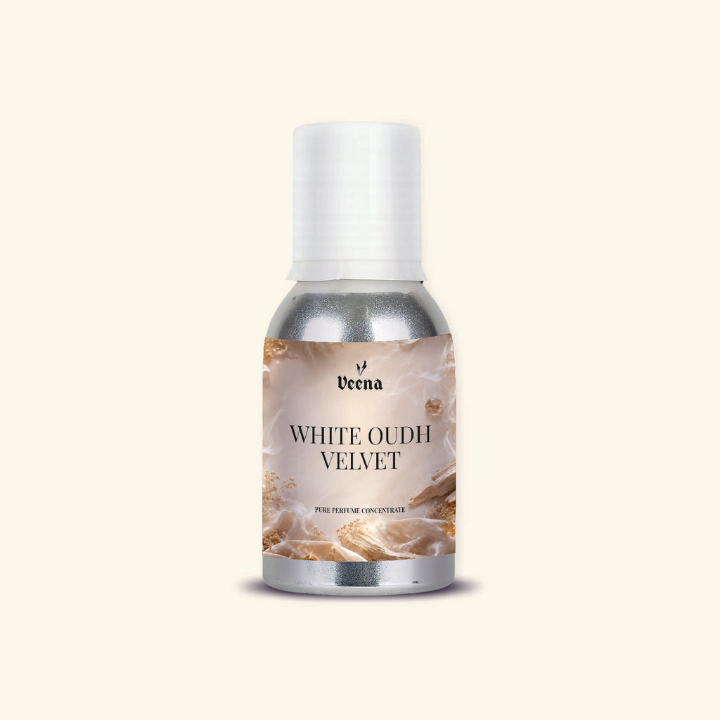 Veena White Oudh Velvet Pure Perfume Concentrate – Premium Smooth Amber Oud Fragrance Oil