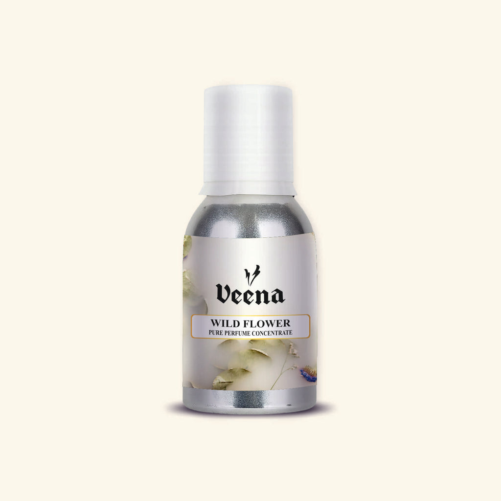 "Veena Wild Flower Pure Perfume Concentrate premium fresh botanical floral fragrance oil bottle".