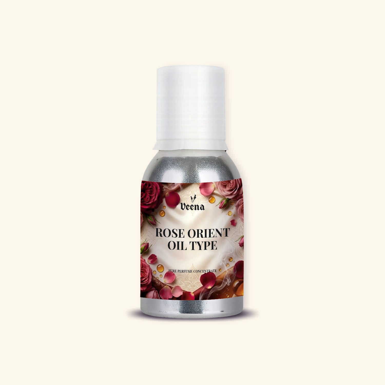 "Veena Rose Orient Oil Type Pure Perfume Concentrate premium luxury oriental rose fragrance oil bottle".