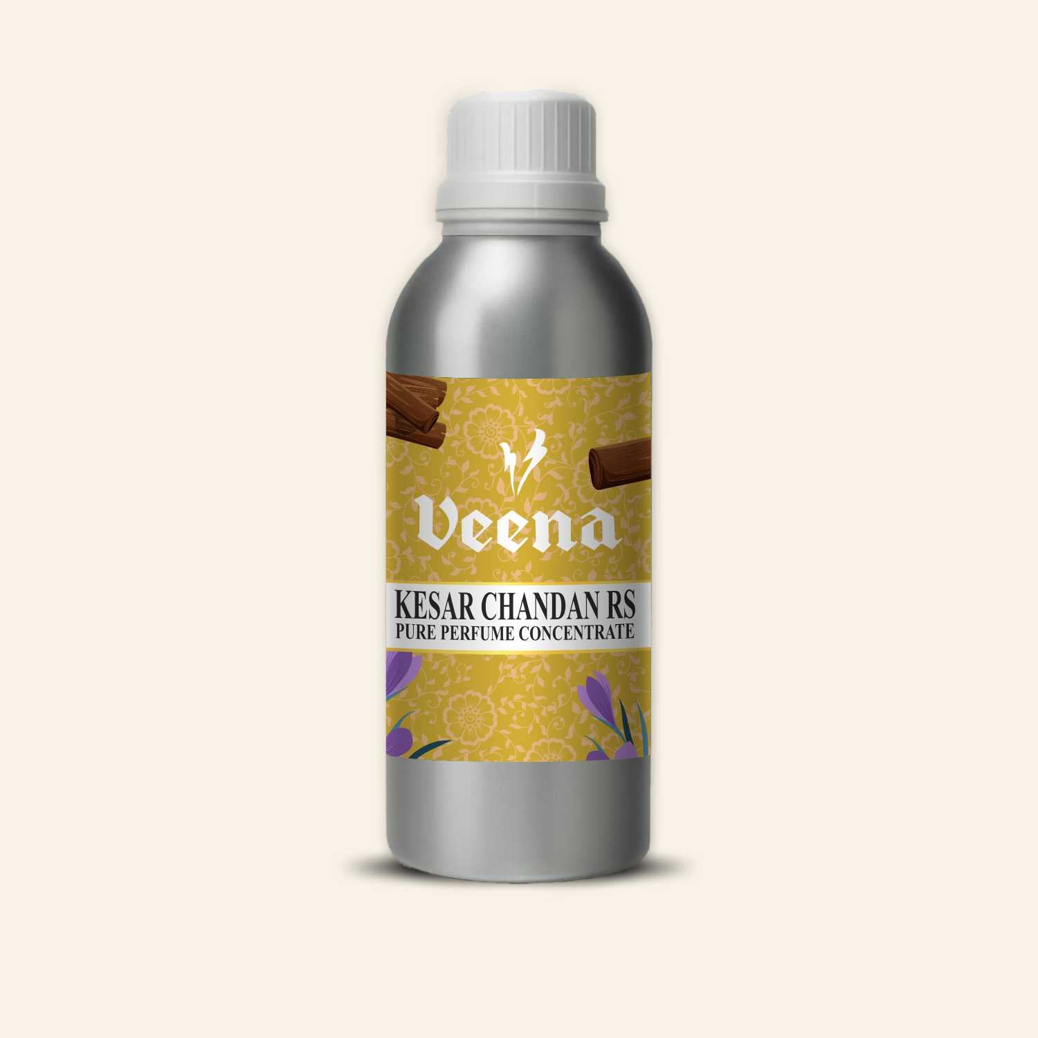Veena Kesar Chandan RS Pure Perfume Concentrate – Premium Undiluted Saffron Sandalwood Fragrance Base for Perfume Making, Attar, Cosmetics, Diffusers, and Candles (Bulk & Industrial Grade)