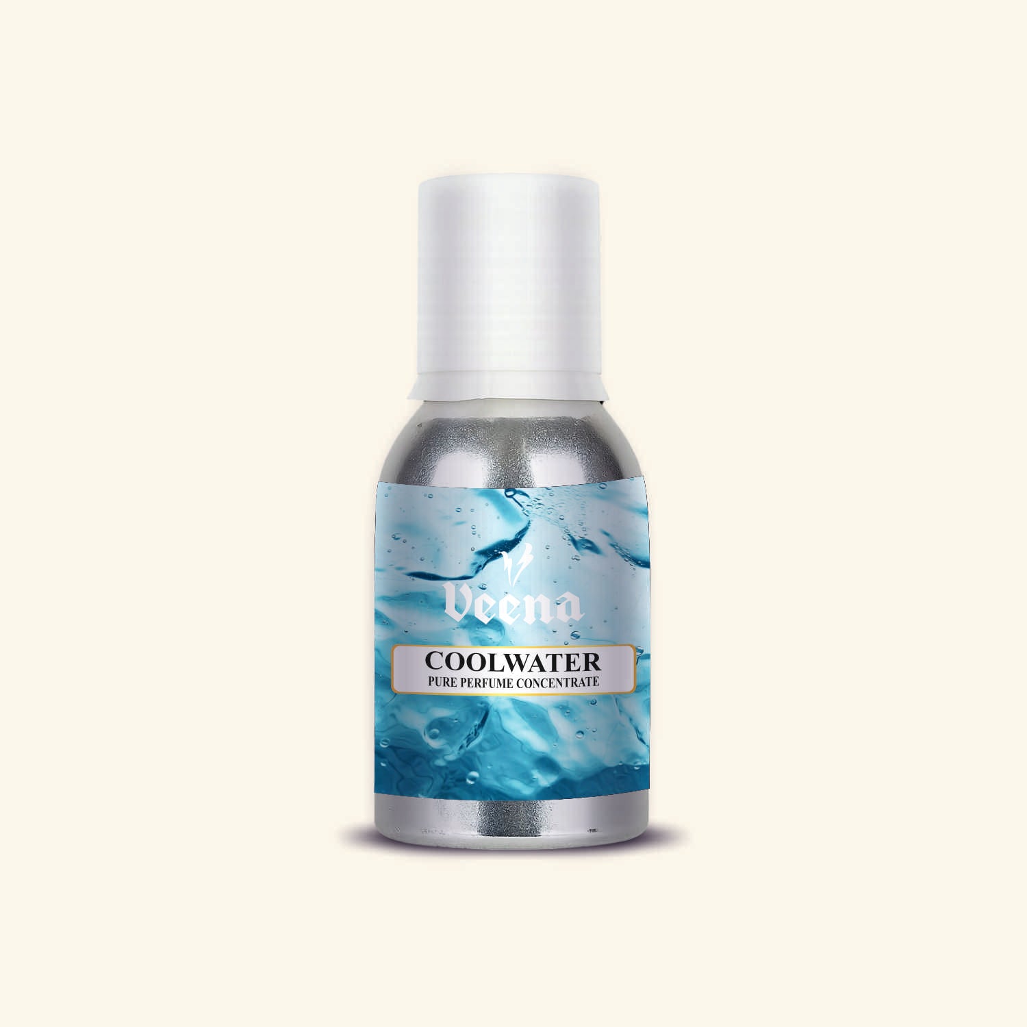 "Veena Coolwater Pure Perfume Concentrate fresh aquatic fragrance oil bottle".