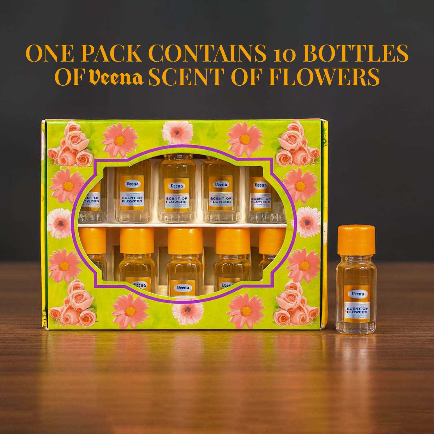 Veena Scent of Flowers (Pack of 10 Bottles)