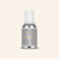 Veena YSL Libre VG Pure Perfume Concentrate in a Premium Silver Aluminum Bottle with an Elegant Light Grey Label Featuring a Large White Monogram and Gold Typography