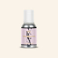 Veena YSL Mon P VG Pure Perfume Concentrate in a Premium Silver Aluminum Bottle with an Elegant Light Pastel Pink Label Featuring a Large Black Monogram and Gold Typography
