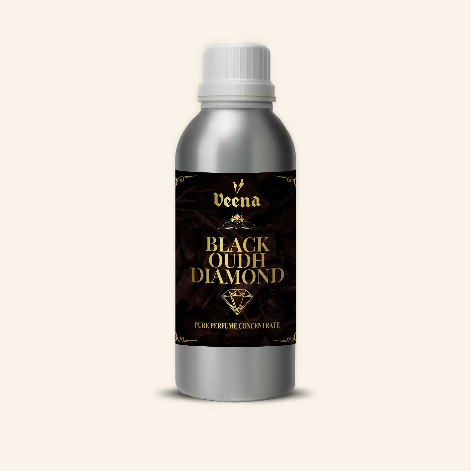 Veena Black Oudh Diamond Pure Perfume Concentrate – Premium Undiluted Agarwood Fragrance Base for Perfume Making, Attar, Cosmetics, Diffusers, and Candles (Bulk & Industrial Grade)
