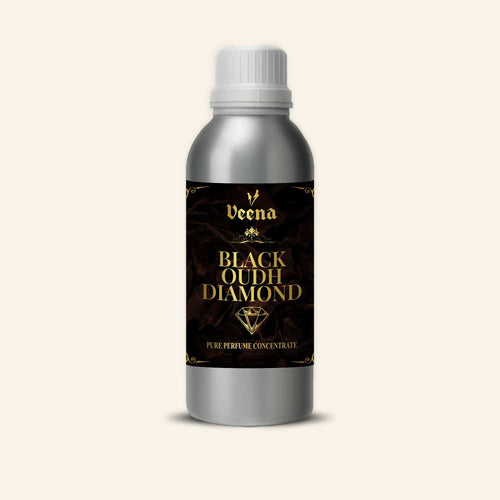 Veena Black Oudh Diamond Pure Perfume Concentrate – Premium Undiluted Agarwood Fragrance Base for Perfume Making, Attar, Cosmetics, Diffusers, and Candles (Bulk & Industrial Grade)