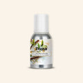Veena Vanillina D Pure Perfume Concentrate silver container with elegant white vanilla flowers and brown vanilla bean pod graphic label.