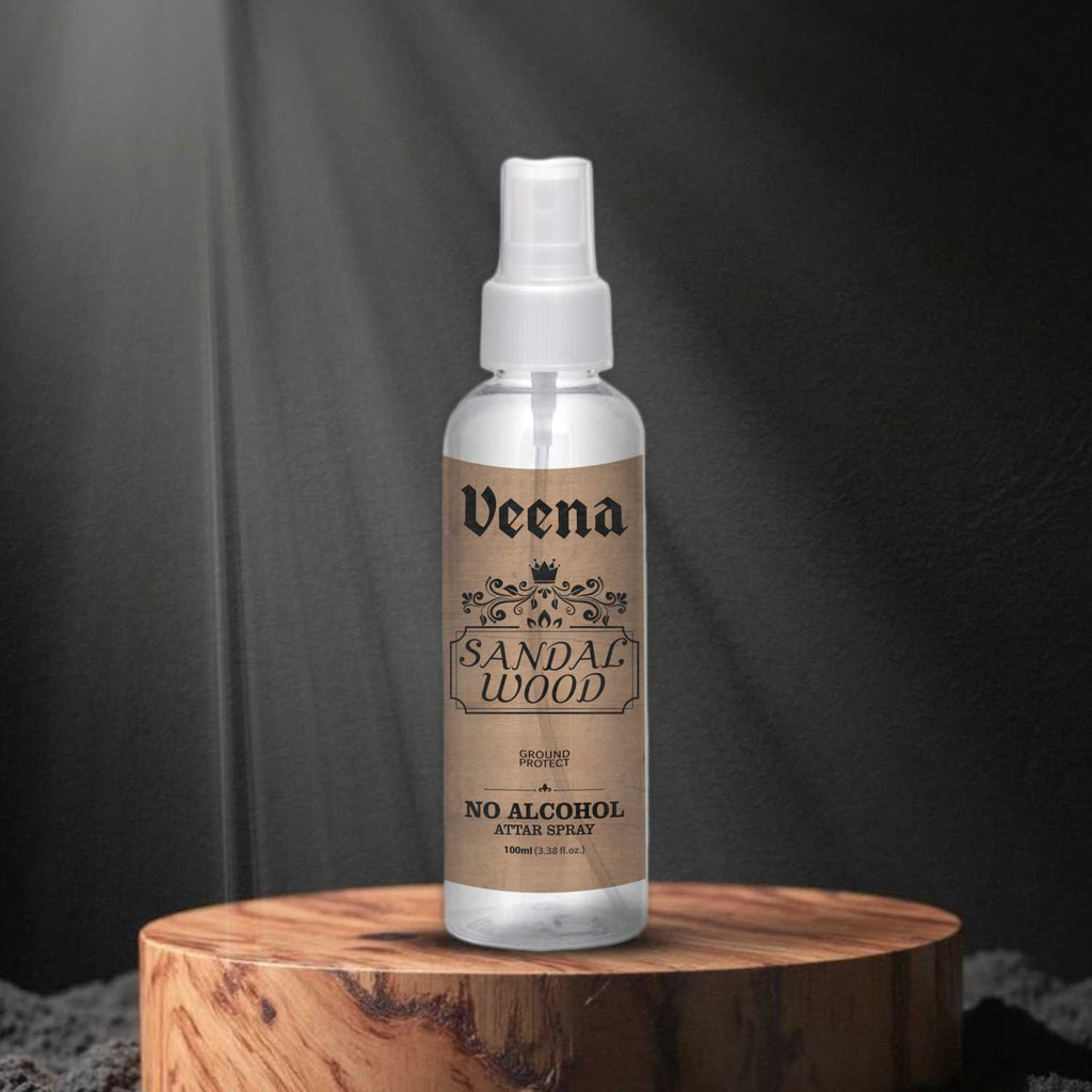 Veena Sandalwood – No Alcohol Dual-Use Spray (Attar & Air Freshener) – 100ml