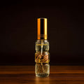 Veena Darbar Mysore Sandalwood premium perfume concentrate ribbed glass bottle with golden cap