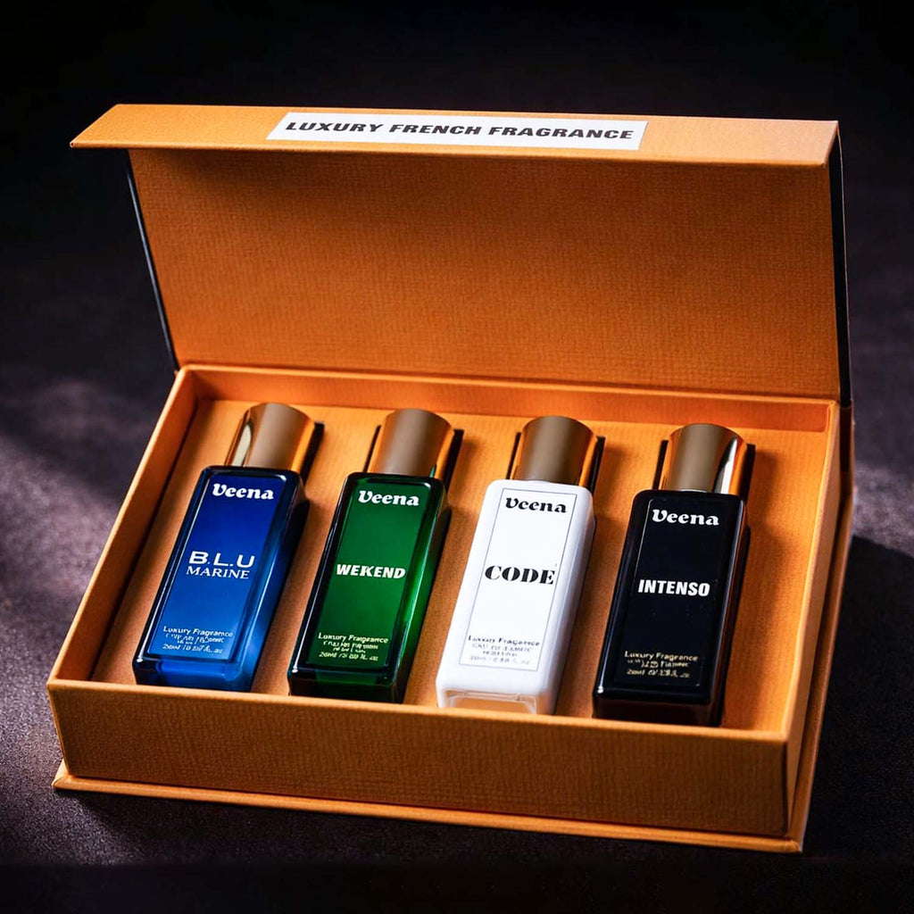 Veena Luxury Perfume French Collection – Code, Weekend, BLU Marine, Intenso (20ml)