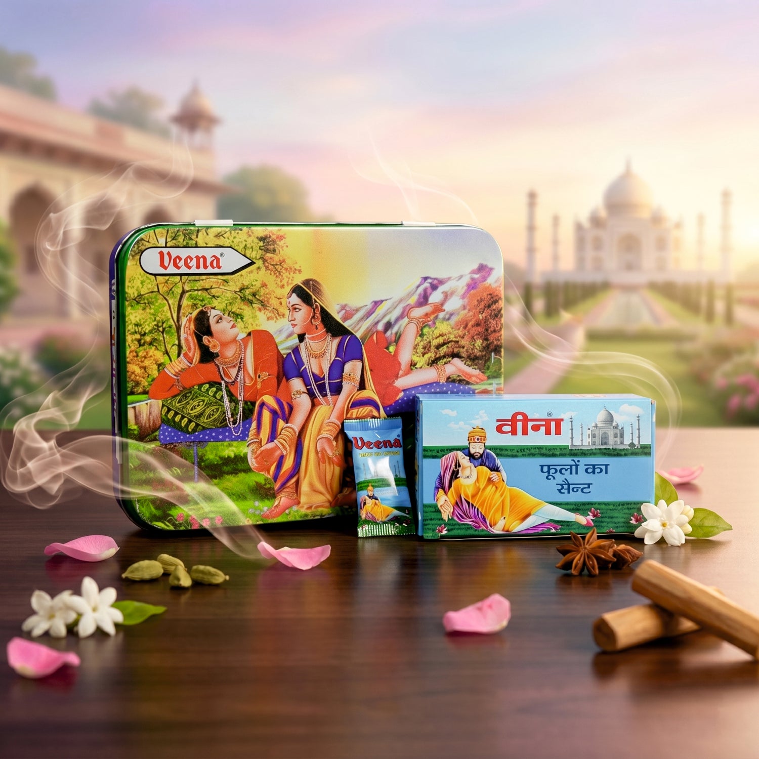 Veena Scent of Flower (Tin Pack (6 Boxes × 25 Sticks)