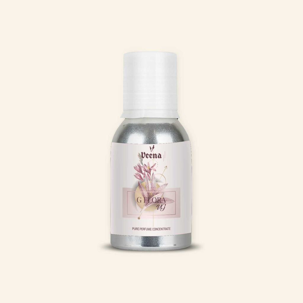 Veena G Flora VG Pure Perfume Concentrate – Premium Undiluted Floral Fragrance Oil Base for Luxury Perfume Making, Attar, Fine Cosmetics, and Scented Candles (Silver Bottle)