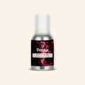Veena Royal Oudh Pure Perfume Concentrate protective silver aluminum bottle with luxury dark background and red smoke graphic label design.