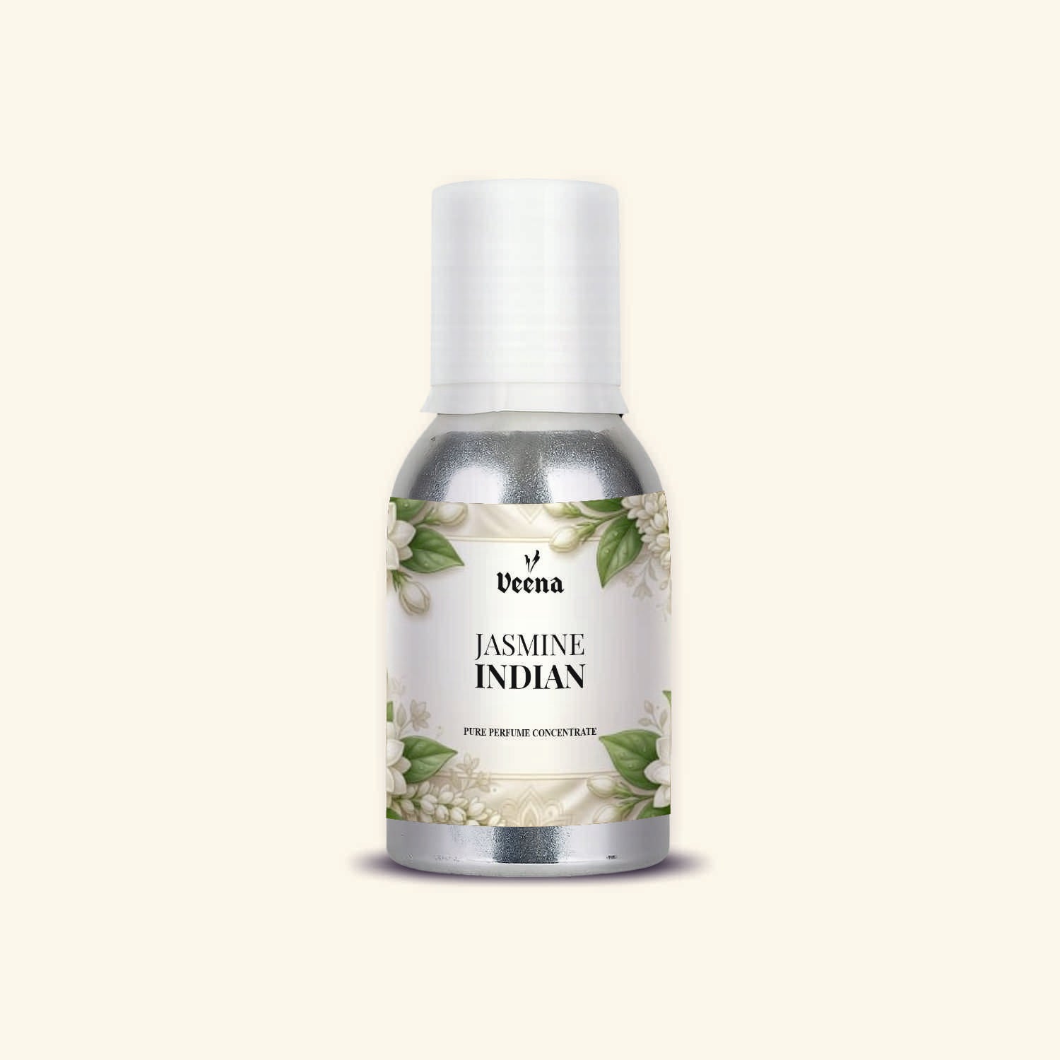 "Veena Jasmine Indian Pure Perfume Concentrate traditional floral fragrance oil bottle".