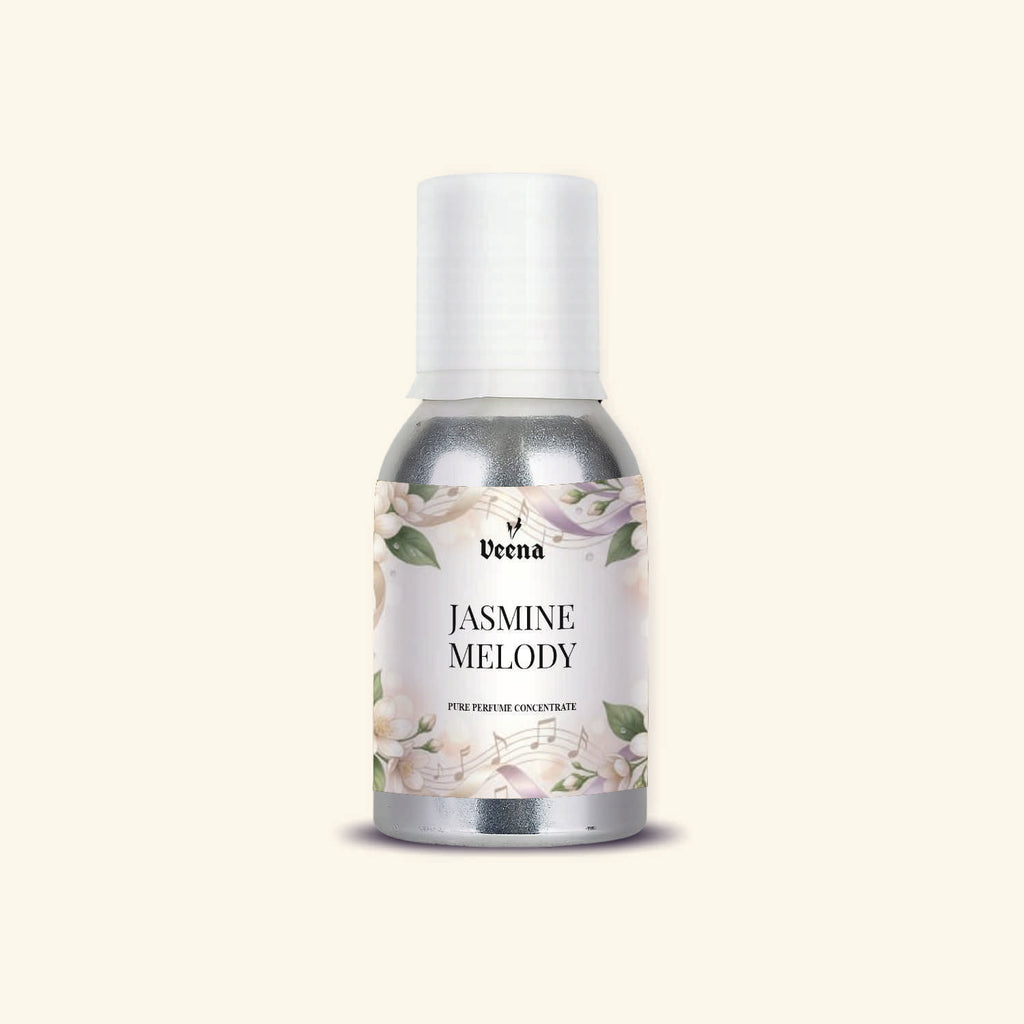 "Veena Jasmine Melody Pure Perfume Concentrate sweet floral fragrance oil bottle".