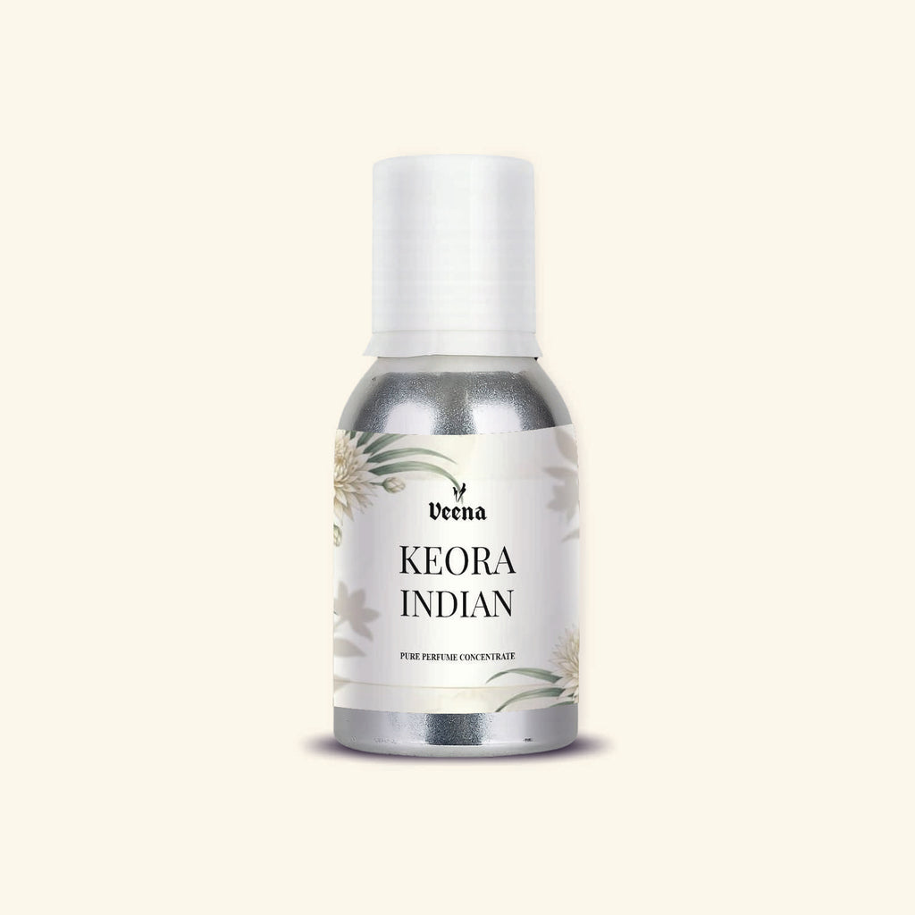 "Veena Keora Indian Pure Perfume Concentrate traditional Kewra fragrance oil bottle".