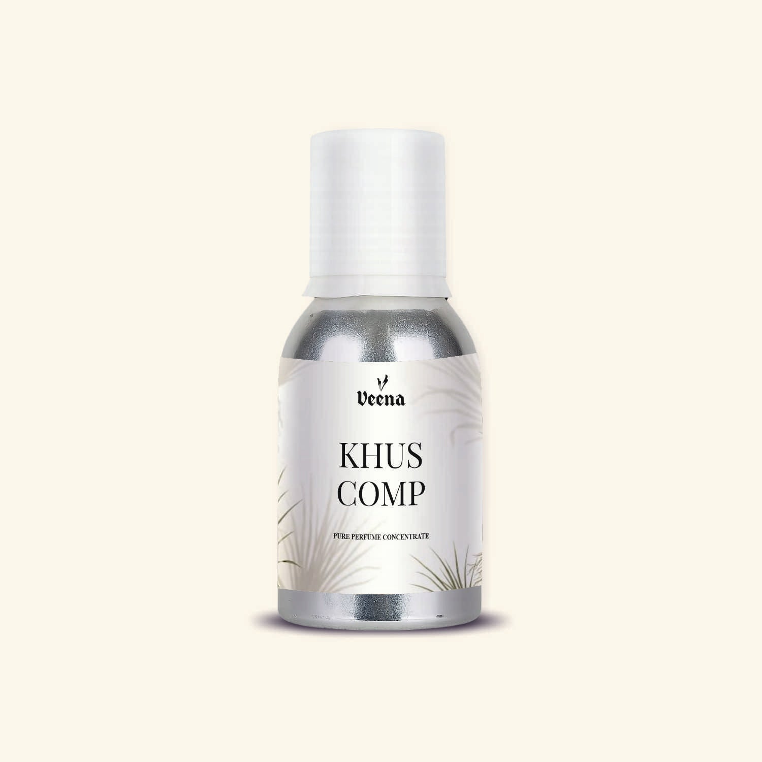 "Veena Khus Comp Pure Perfume Concentrate cooling vetiver fragrance oil bottle".