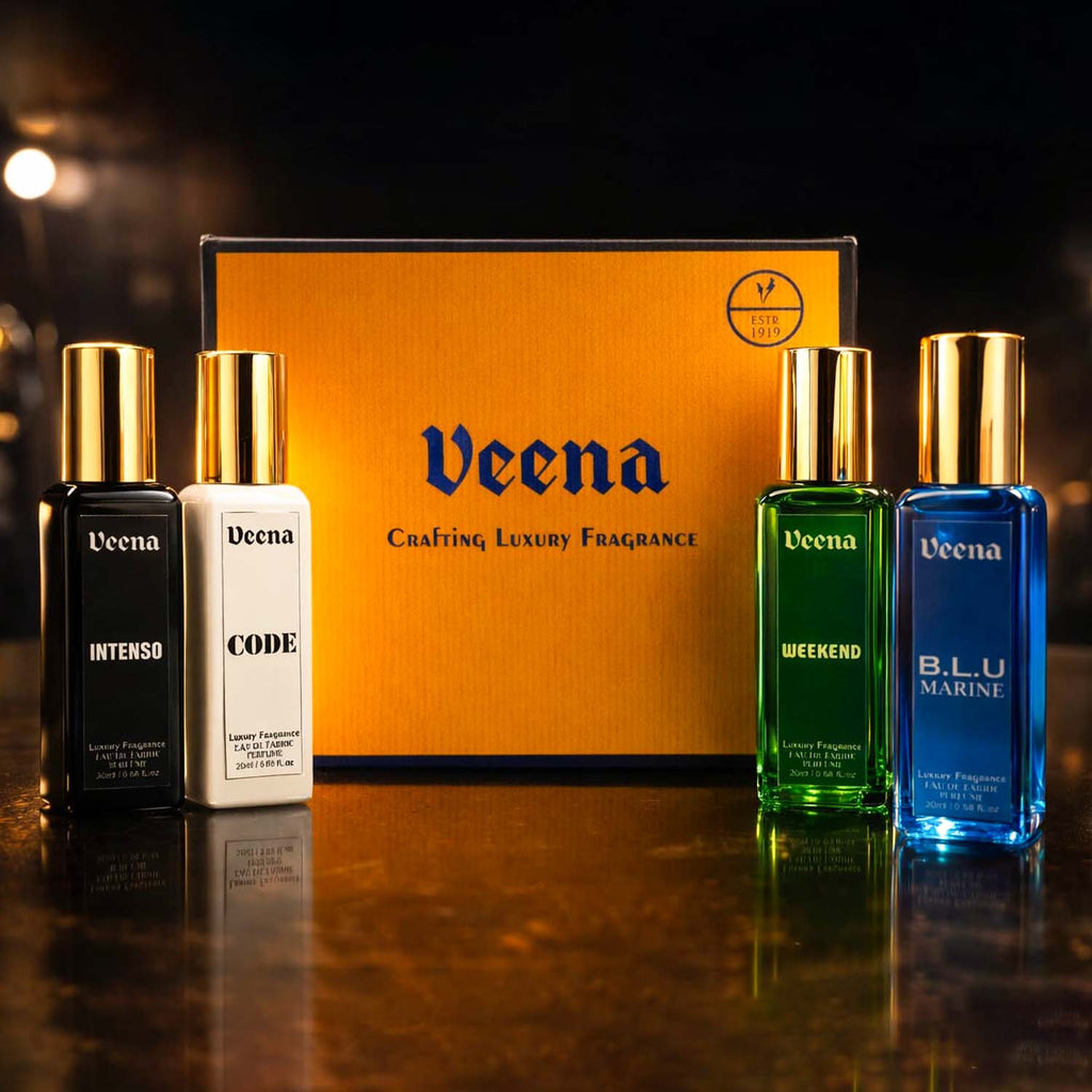 Veena Luxury Perfume French Collection – Code, Weekend, BLU Marine, Intenso (20ml)