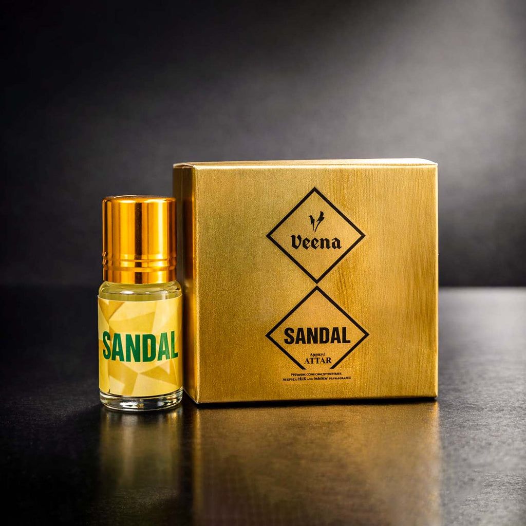Veena Sandal Premium Apparel Attar | Luxury Long-Lasting Pure Chandan Perfume Oil