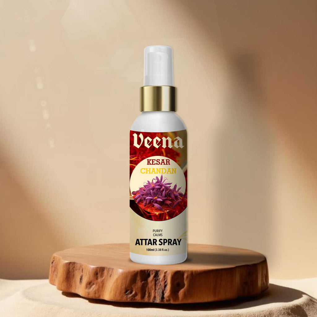 Veena Kesar Chandan – Royal Saffron & Sandalwood Attar Spray (100ml)