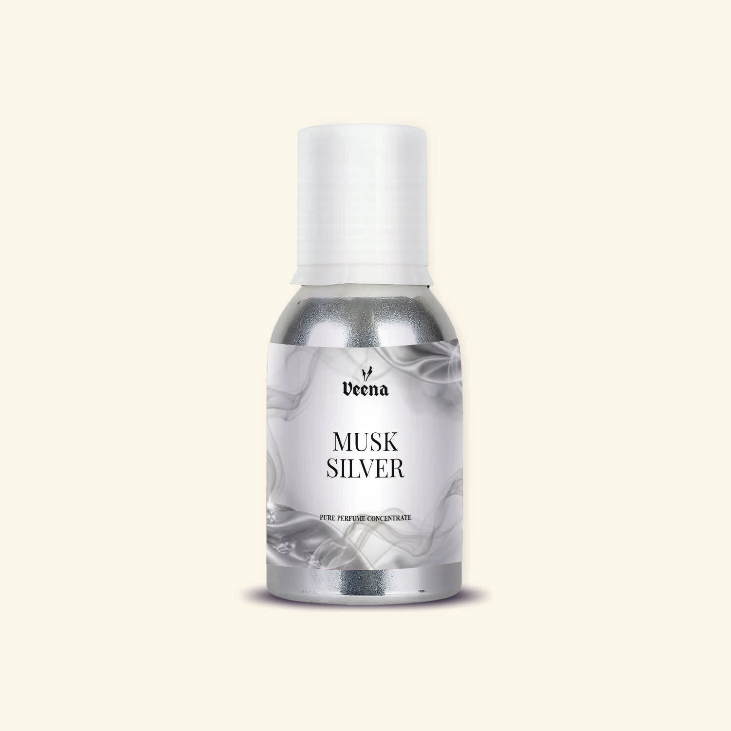 "Veena Musk Silver Pure Perfume Concentrate clean luxury musk fragrance oil bottle".