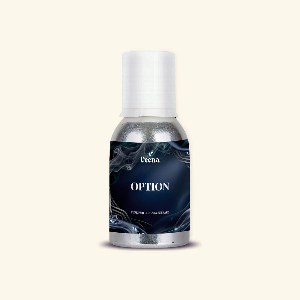 "Veena Option Pure Perfume Concentrate premium luxury fragrance oil bottle".