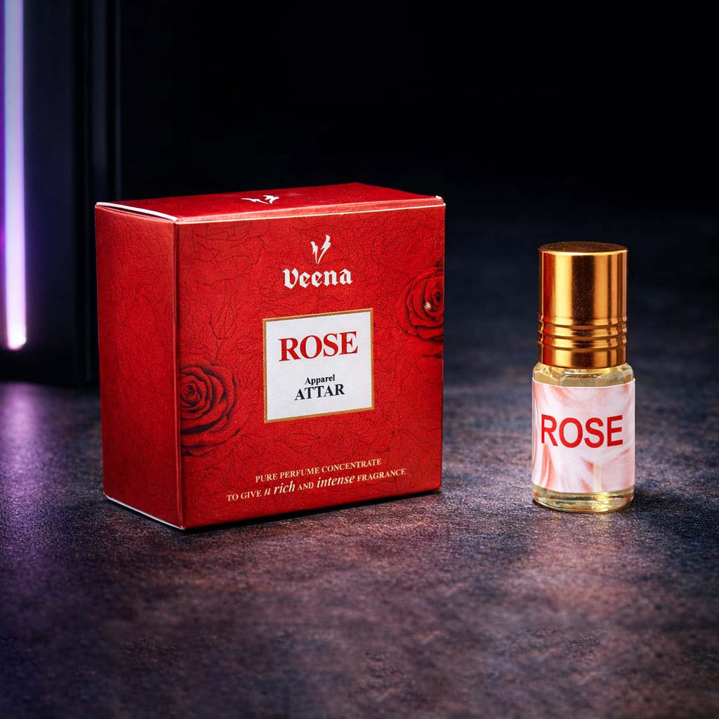 Veena Rose Premium Apparel Attar | Luxury Long-Lasting Pure Gulab Perfume Oil
