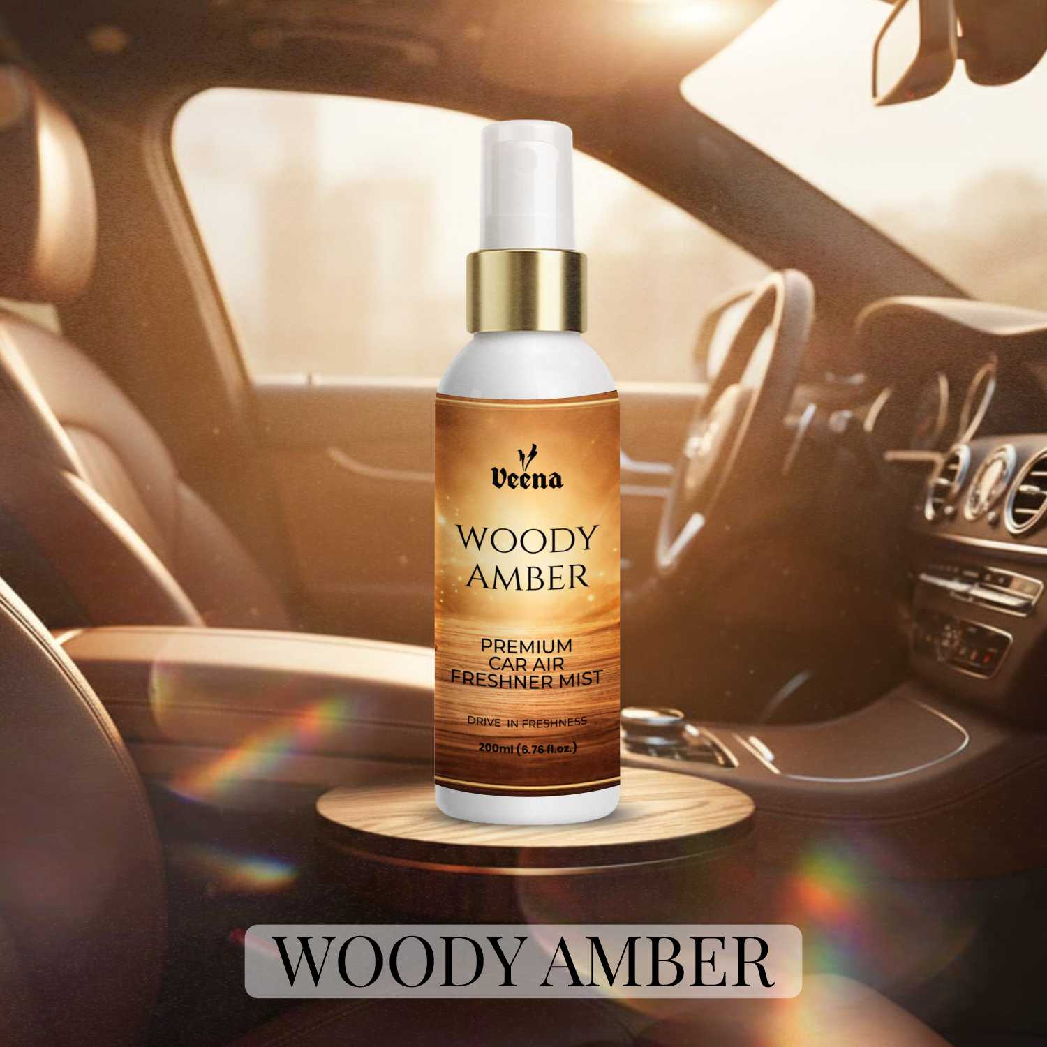 Woody Amber Premium Car Air Freshener Mist - 200ml