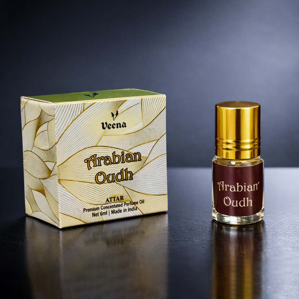 Veena Arabian Oudh Premium Apparel Attar | Luxury Long-Lasting Pure Agarwood Perfume Oil