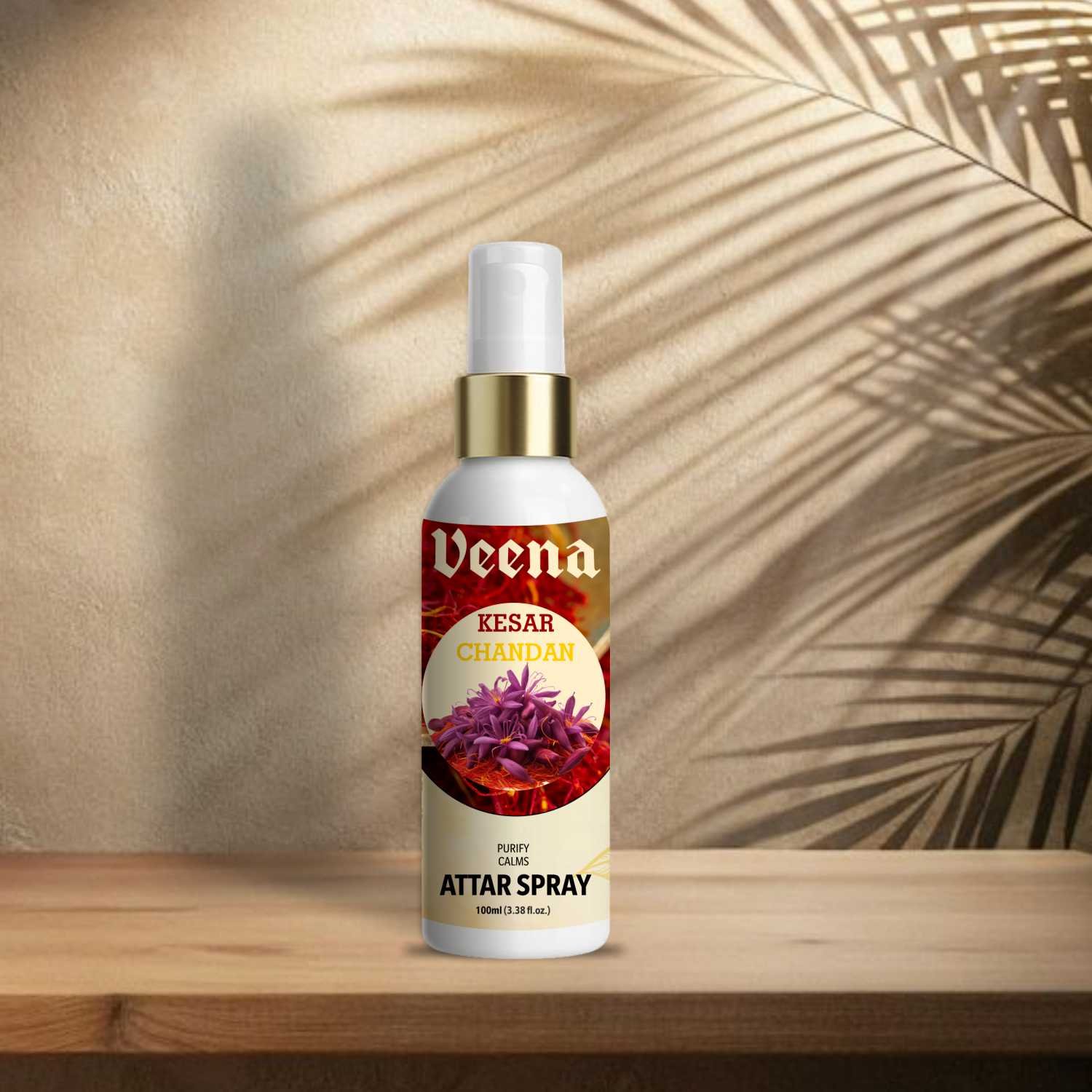 Veena Kesar Chandan – Royal Saffron & Sandalwood Attar Spray (100ml)