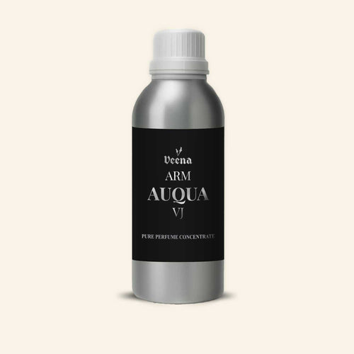 Veena ARM AUQUA VJ Pure Perfume Concentrate – Premium Undiluted Aquatic Fresh Fragrance Oil Base for Men's Perfume Making, Attar, Fine Cosmetics, and Soaps (Silver Bottle)
