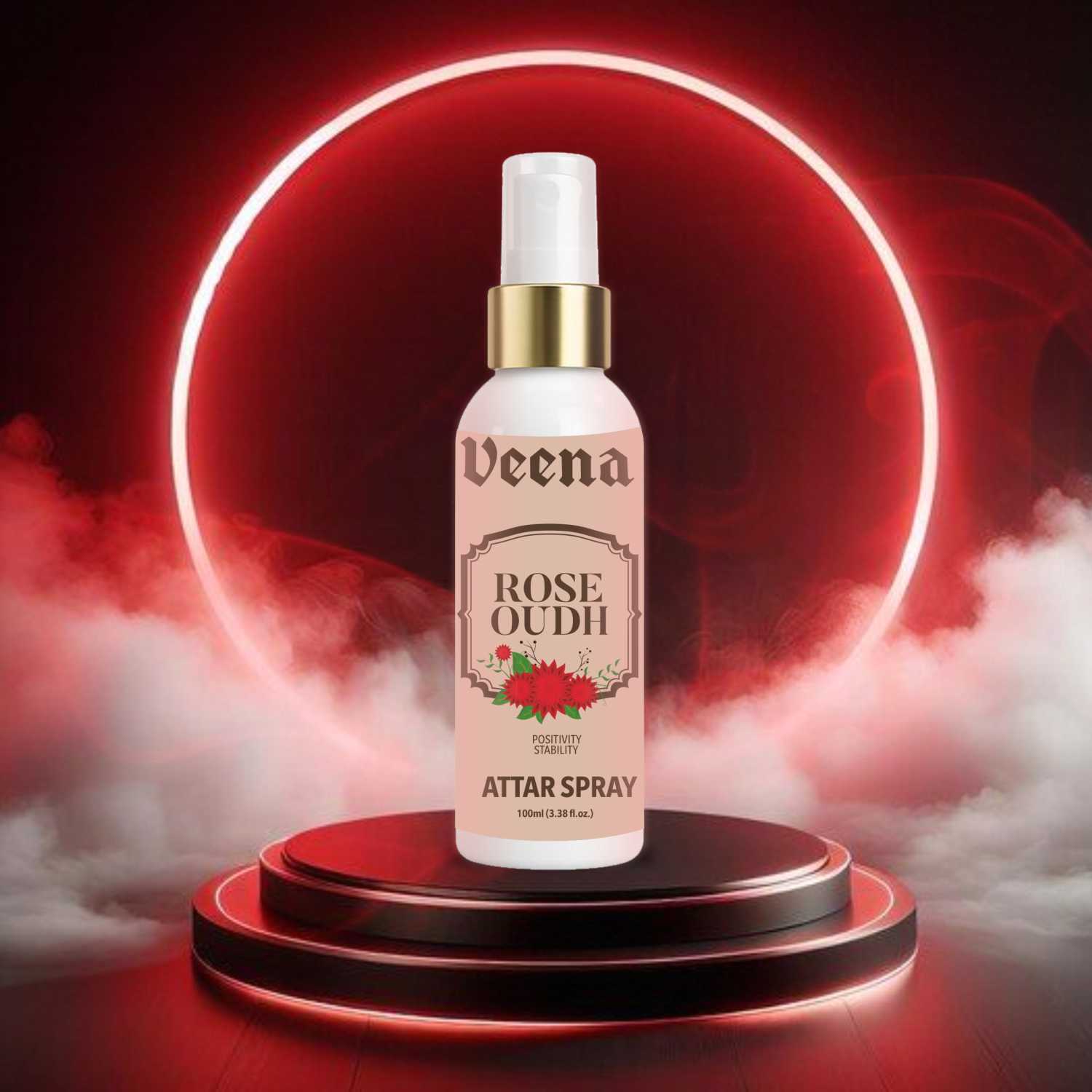 Veena Rose Oudh – Luxurious Floral & Woody Attar Spray (100ml)