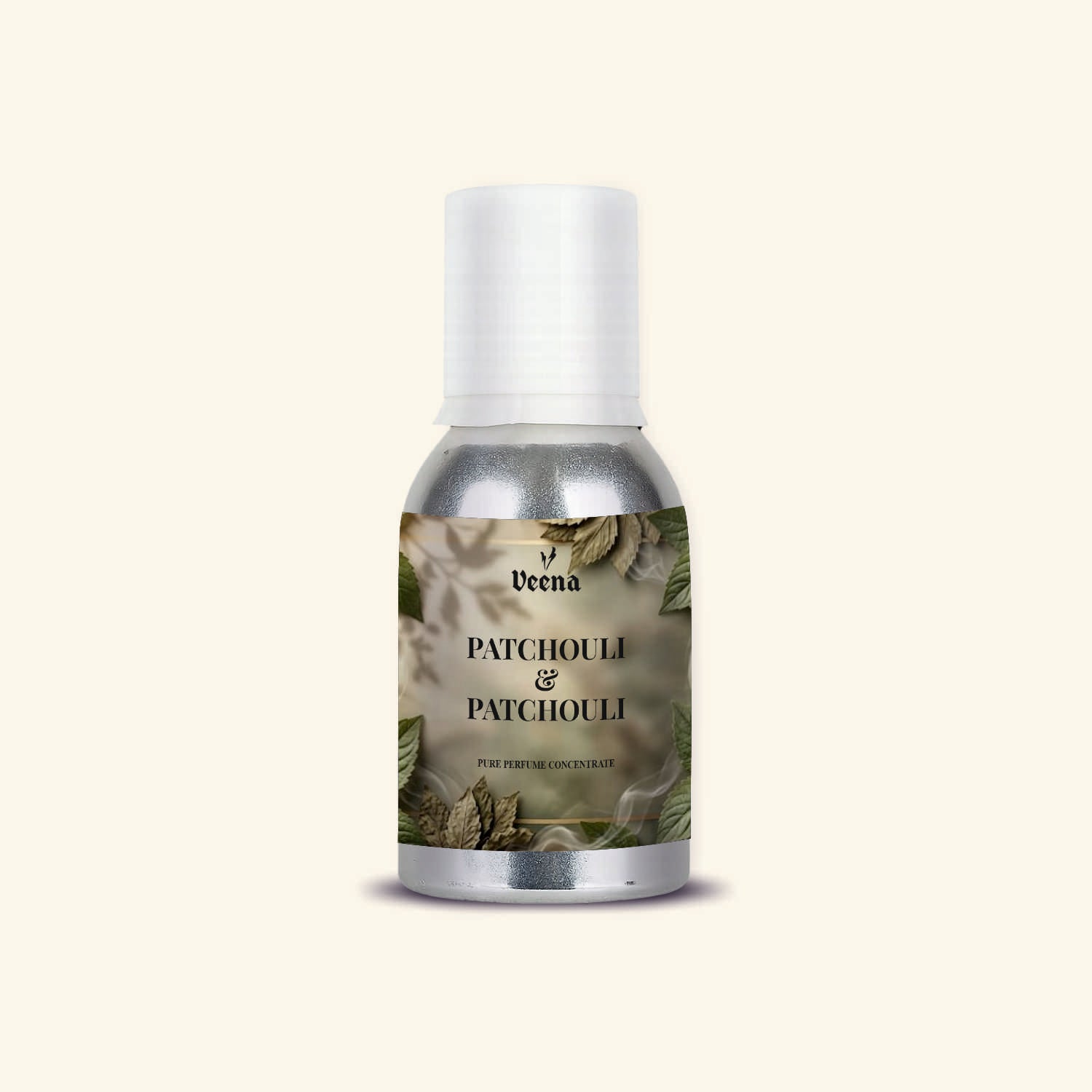 "Veena Patchouli & Patchouli Pure Perfume Concentrate intense earthy fragrance oil bottle".