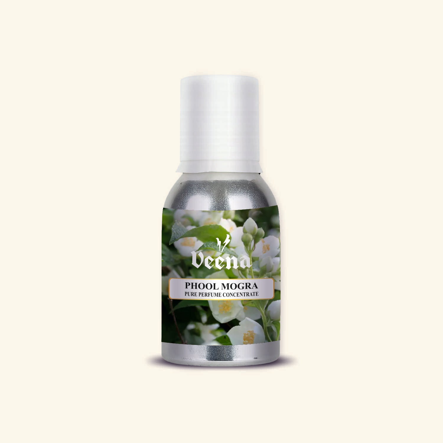 "Veena Phool Mogra Pure Perfume Concentrate fresh jasmine fragrance oil bottle".