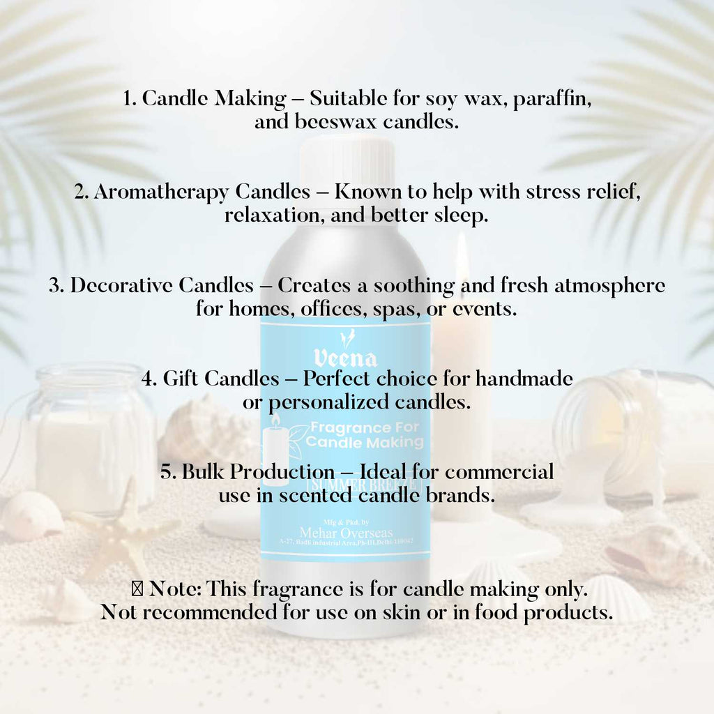 Summer Breeze Fragrance Oil for Candle Making – 100 ml – Fresh Floral & Fruity Aroma