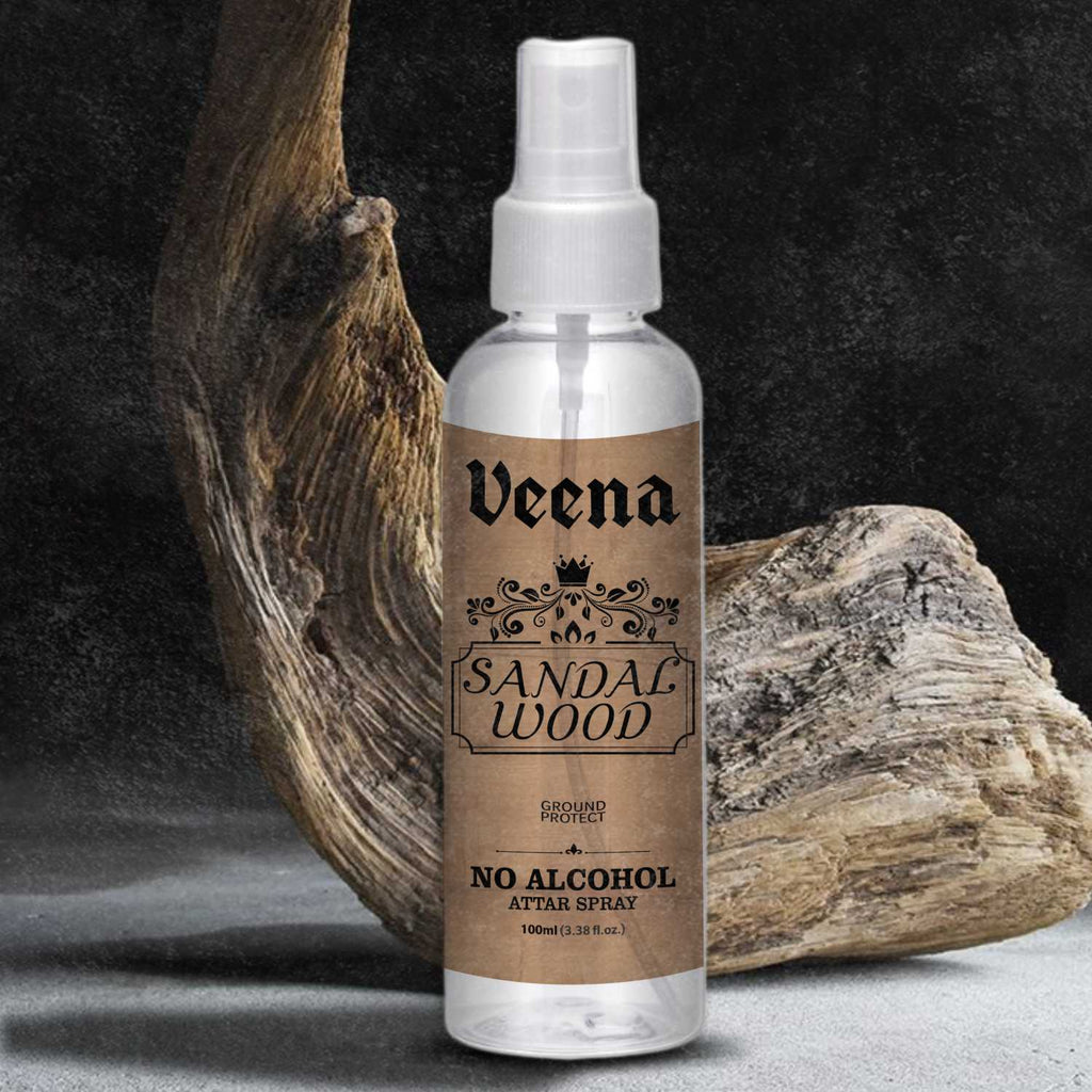 Veena Sandalwood – No Alcohol Dual-Use Spray (Attar & Air Freshener) – 100ml