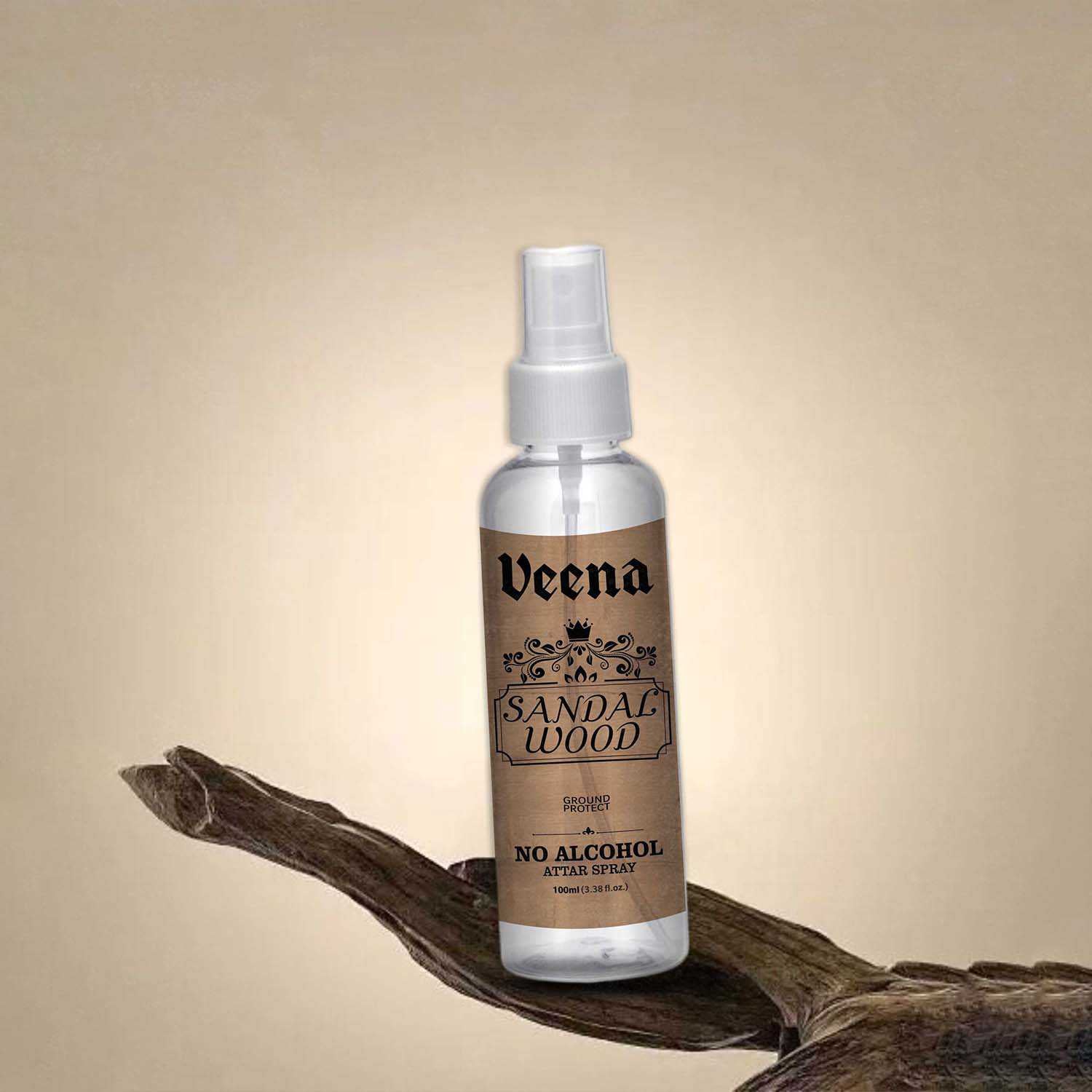 Veena Sandalwood – No Alcohol Dual-Use Spray (Attar & Air Freshener) – 100ml