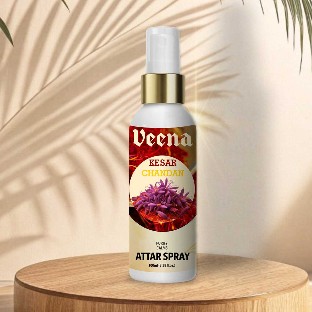 Veena Kesar Chandan – Royal Saffron & Sandalwood Attar Spray (100ml)