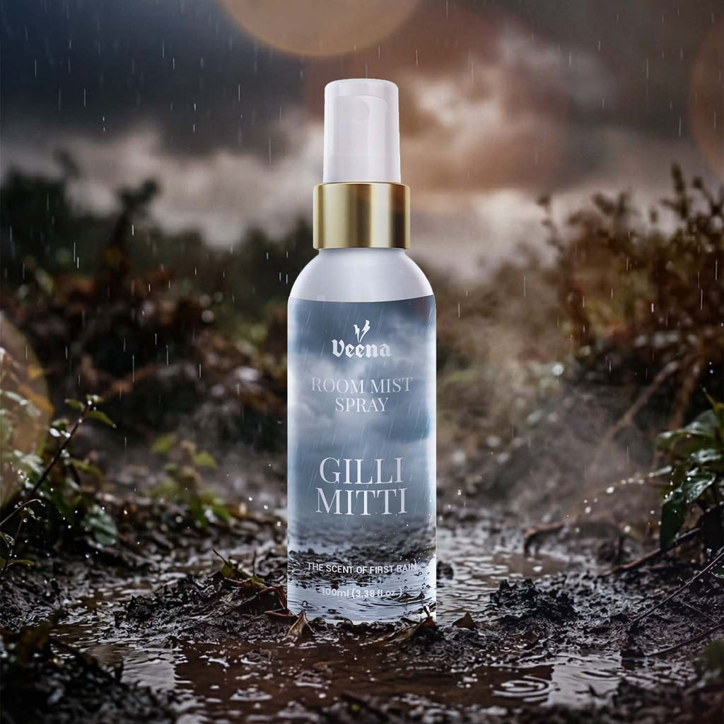 Veena Gilli Mitti Room Mist (100ml) | Authentic Scent of First Rain & Earthy Petrichor