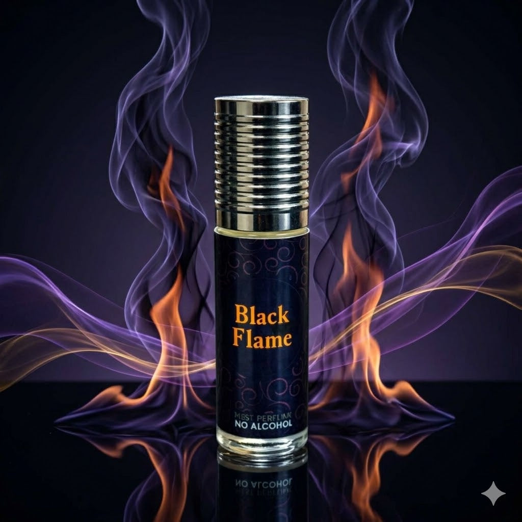 Veena Black Flame Premium Perfume | Luxury Long-Lasting Alcohol-Free Roll-On Attar