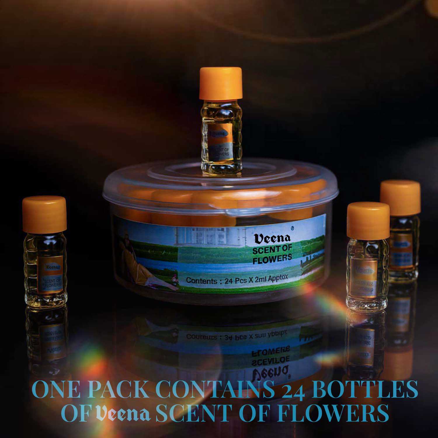 Veena Scent of Flowers (24 Bottle Jumbo Pack)