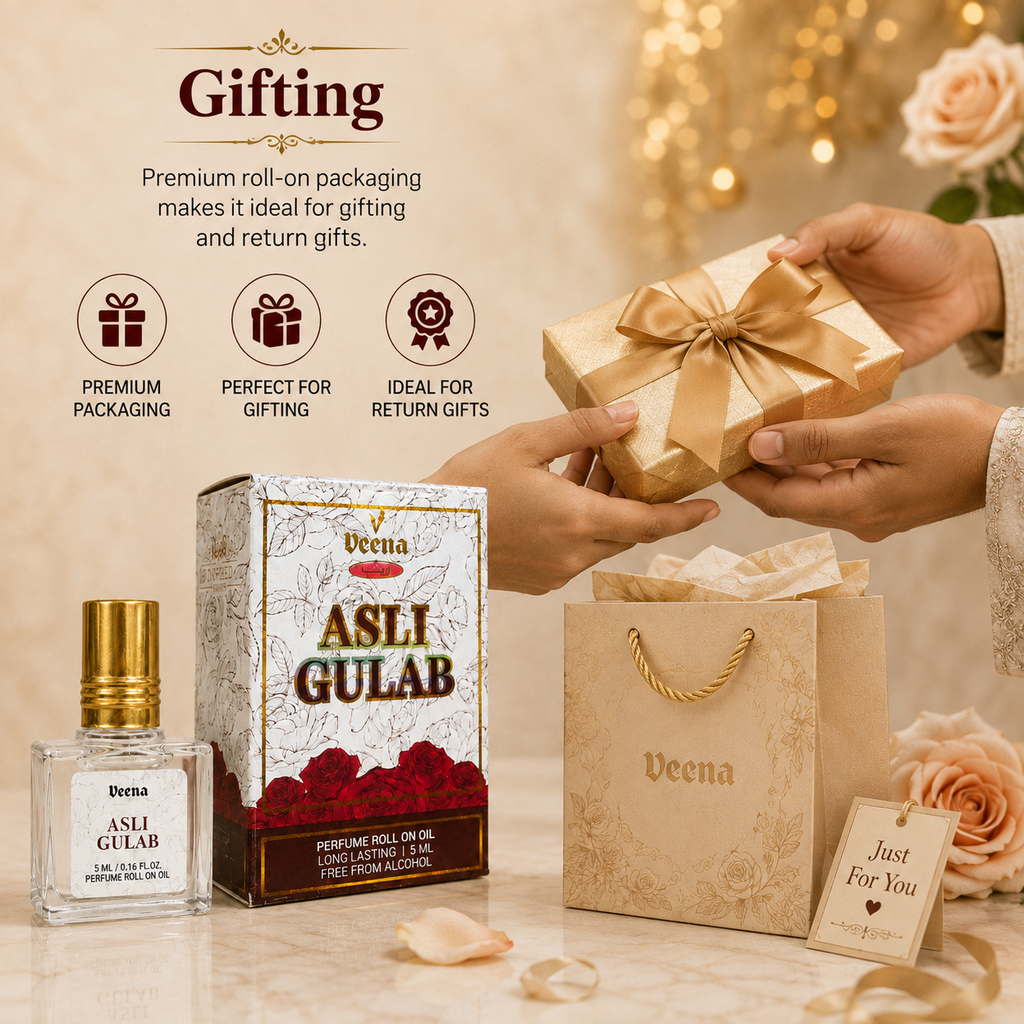 Asli Gulab Perfume Roll-On Oil 5 ML – Alcohol-Free Rose Attar