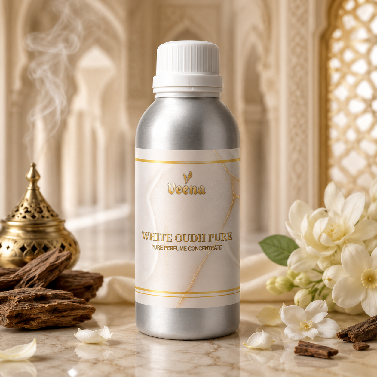 Veena White Oudh Pure Pure Perfume Concentrate – Premium Regal Oriental Amber Oud Fragrance Oil
