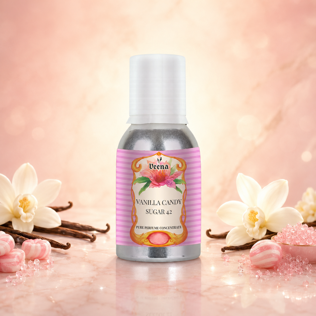 Veena Vanilla Candy Sugar 42 Pure Perfume Concentrate – Premium Long-Lasting Fragrance Oil