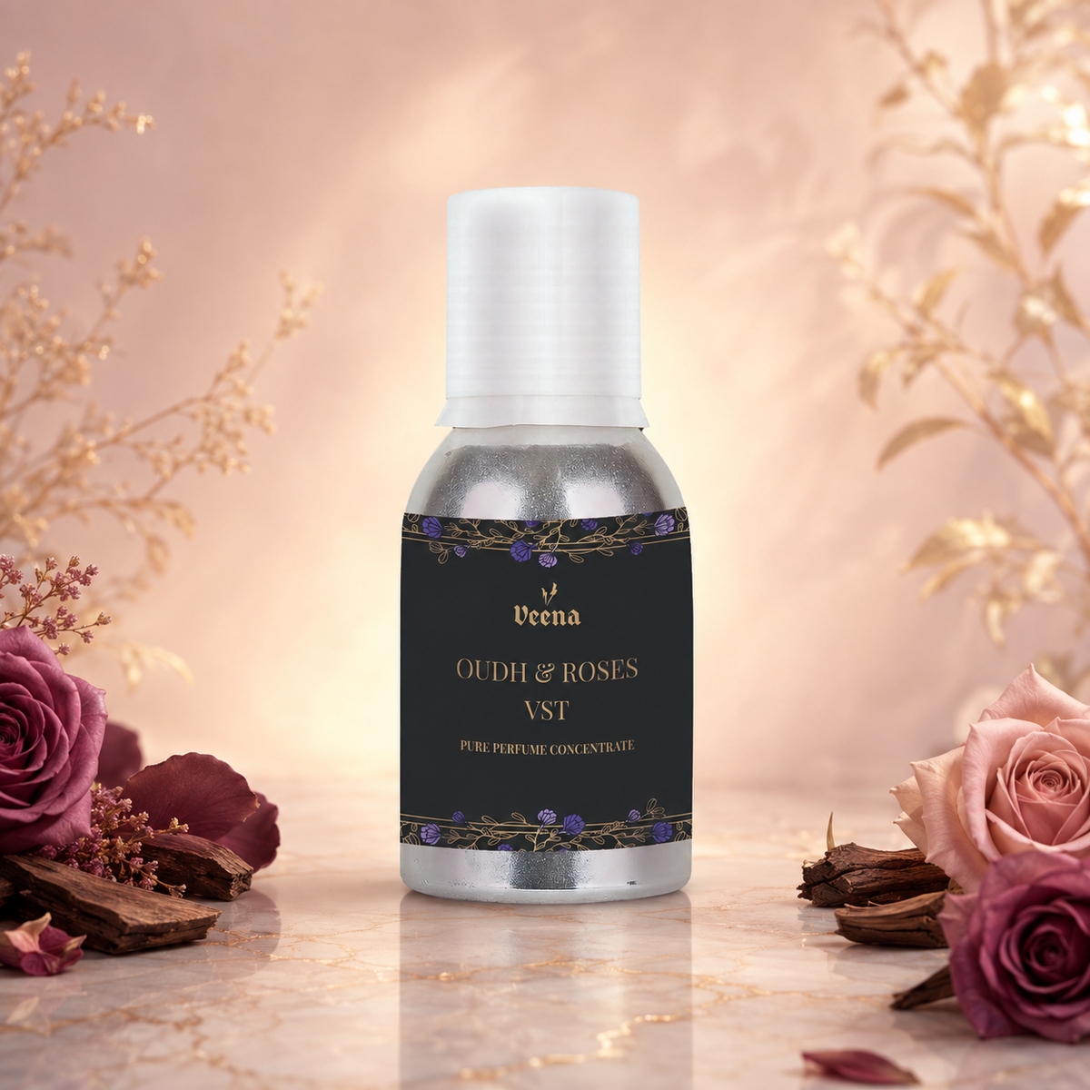 Veena Oud & Roses Vst Pure Perfume Concentrate – Premium Long-Lasting Fragrance Oil