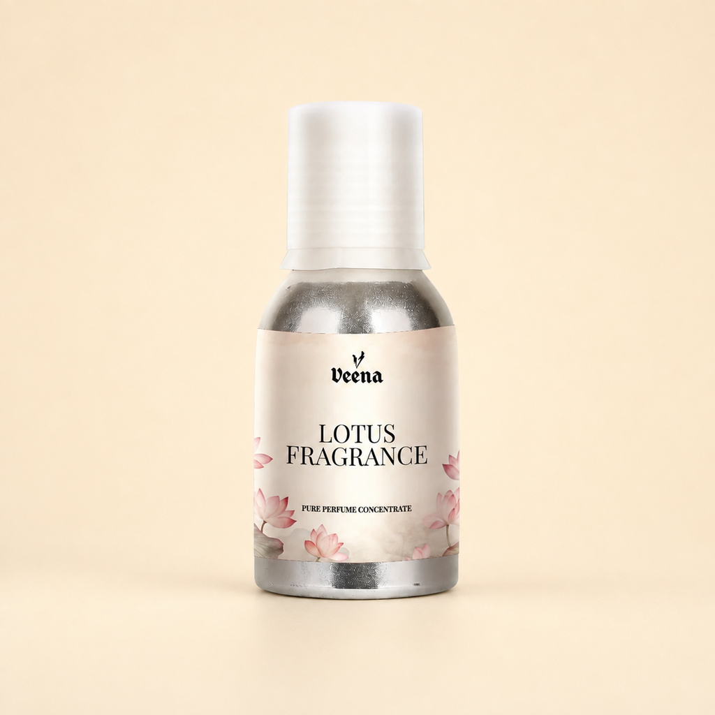Veena Lotus Fragrance Pure Perfume Concentrate – Premium Sacred Fresh Aquatic Floral Fragrance Oil