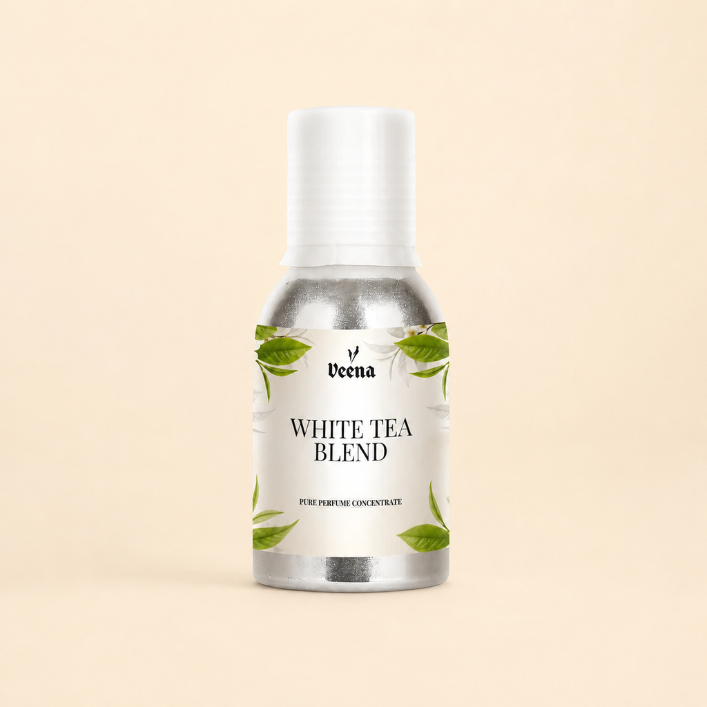 Veena White Tea Blend Pure Perfume Concentrate – Premium Crisp Spa Floral Tea Fragrance Oil