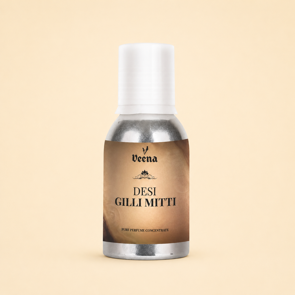 Veena Desi Gilli Mitti Pure Perfume Concentrate – Premium Authentic Petrichor Earthy Fragrance Oil
